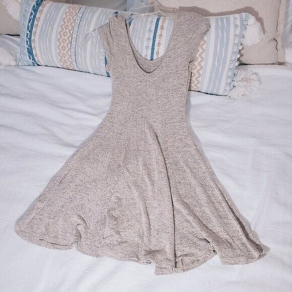 Gray ACEMI Warm Grey Heather Ballet Style Skater Dress- Small - Picture 13 of 13